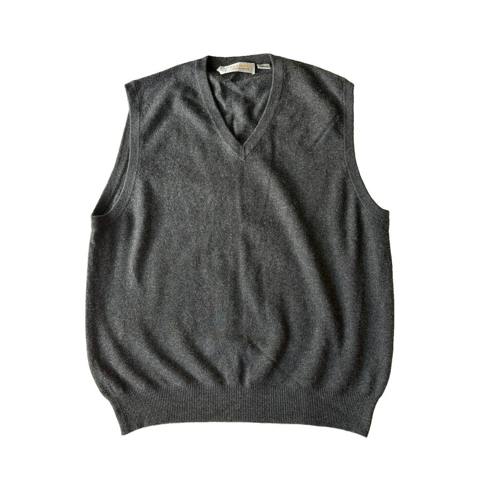 Braemar Sweater Vest Mens XL Dark Grey Cashmere V Neck Scottish Highlands
